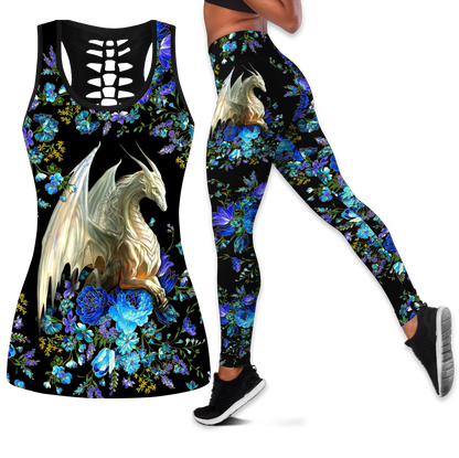 Flower Dragon Art Combo Tank + Legging Pi050403 - Amaze Style™-Apparel