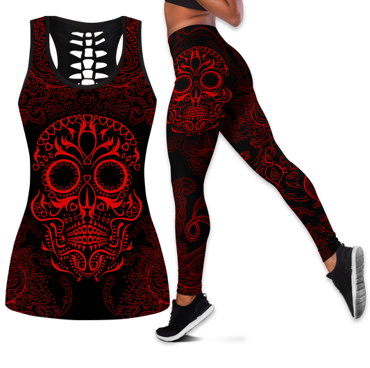 Love Skull tanktop & legging outfit for women Pi130503 - Amaze Style™-Apparel