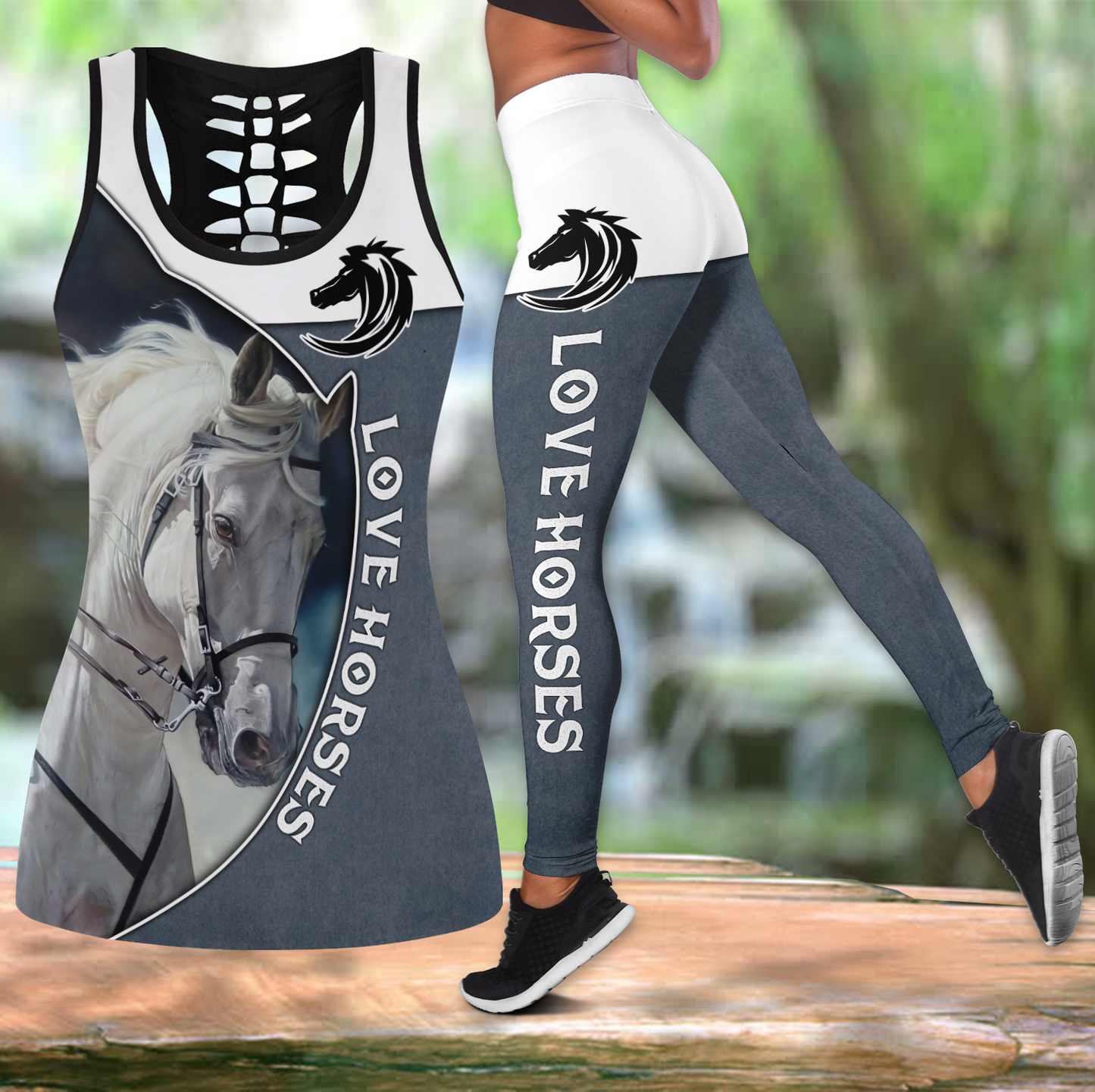 Love Horse Combo Tank + Legging JJ240406 - Amaze Style™-Apparel