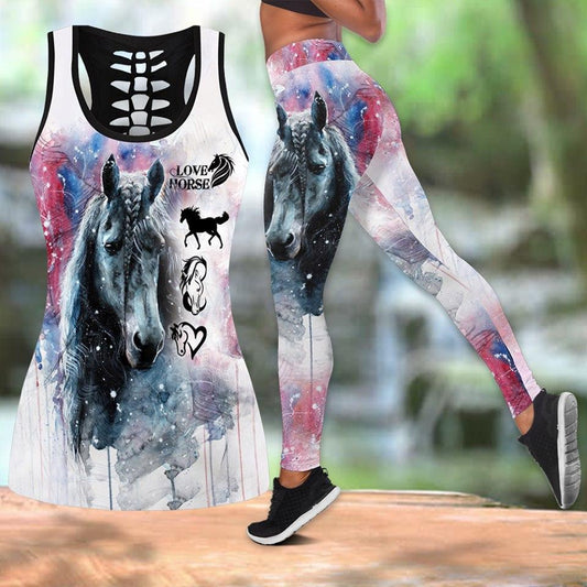 Love Horse Combo Tank + Legging TR170400 - Amaze Style™-Apparel