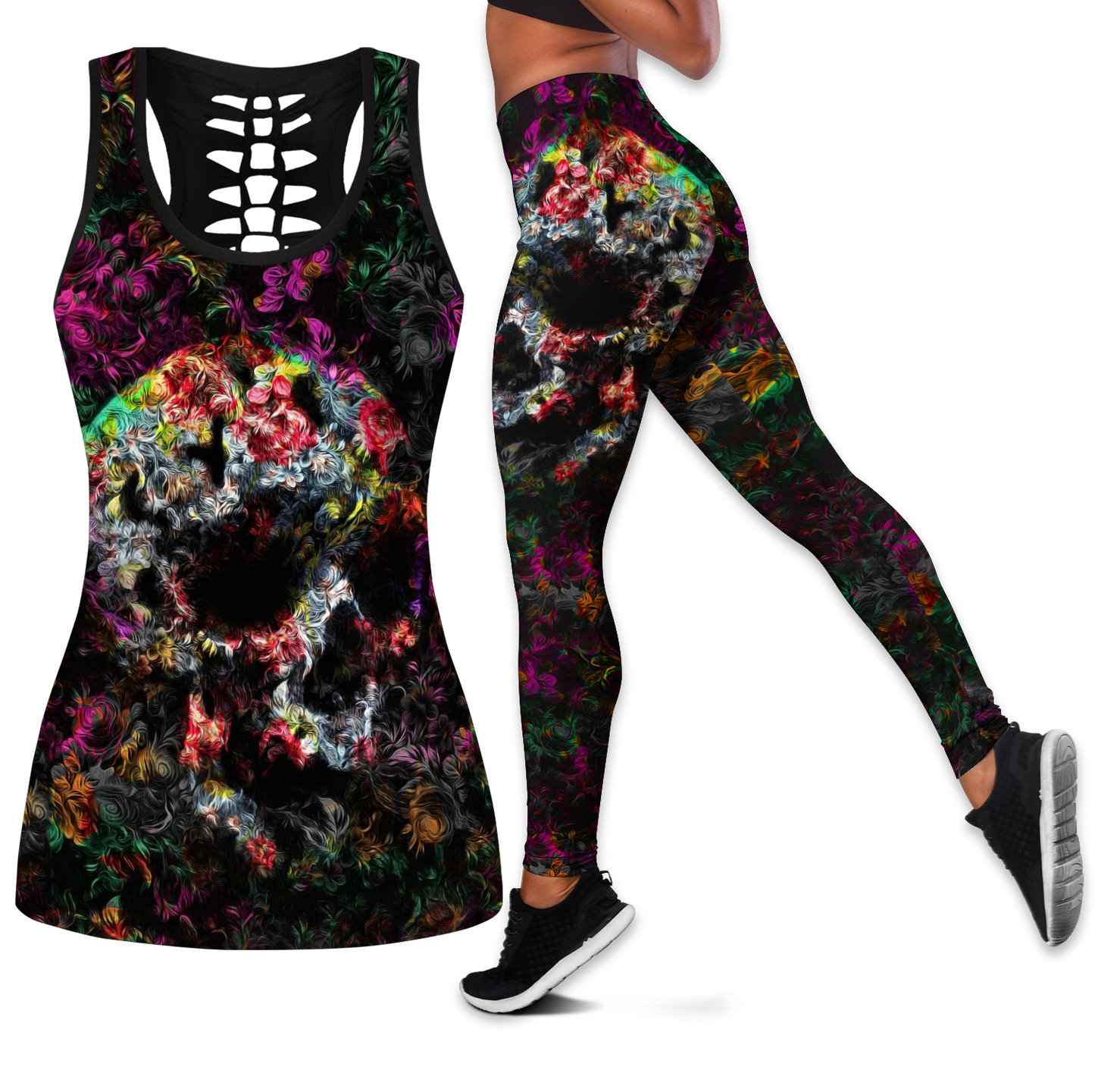 Love Skull tanktop & legging outfit for women Pi130501 - Amaze Style™-Apparel