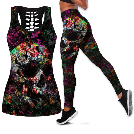 Love Skull tanktop & legging outfit for women Pi130501 - Amaze Style™-Apparel