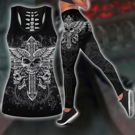Cross Skull Tattoo Combo Outfit For Women AM092040-LAM