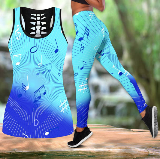 Music Notes Blue Combo Tank + Legging