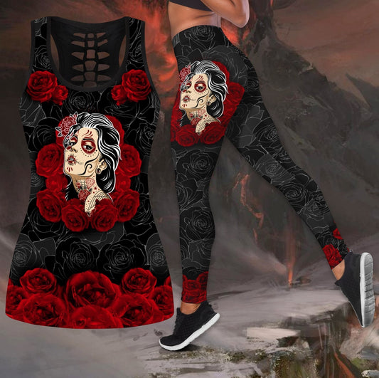 Skull Country Girl tanktop & legging camo hunting outfit for women QB05122001 - Amaze Style™-Apparel