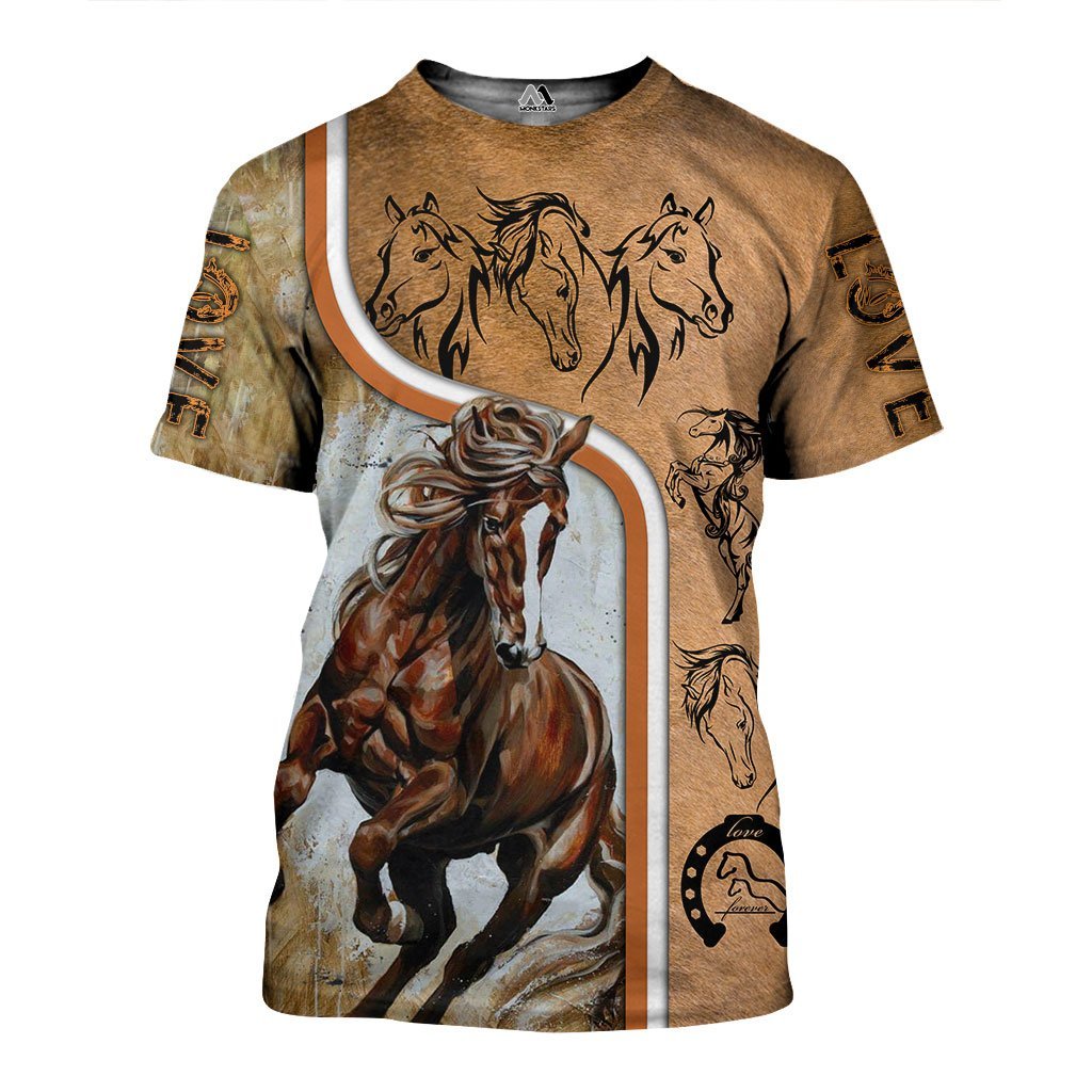 Love Horse 3D All Over Printed Unisex Shirts