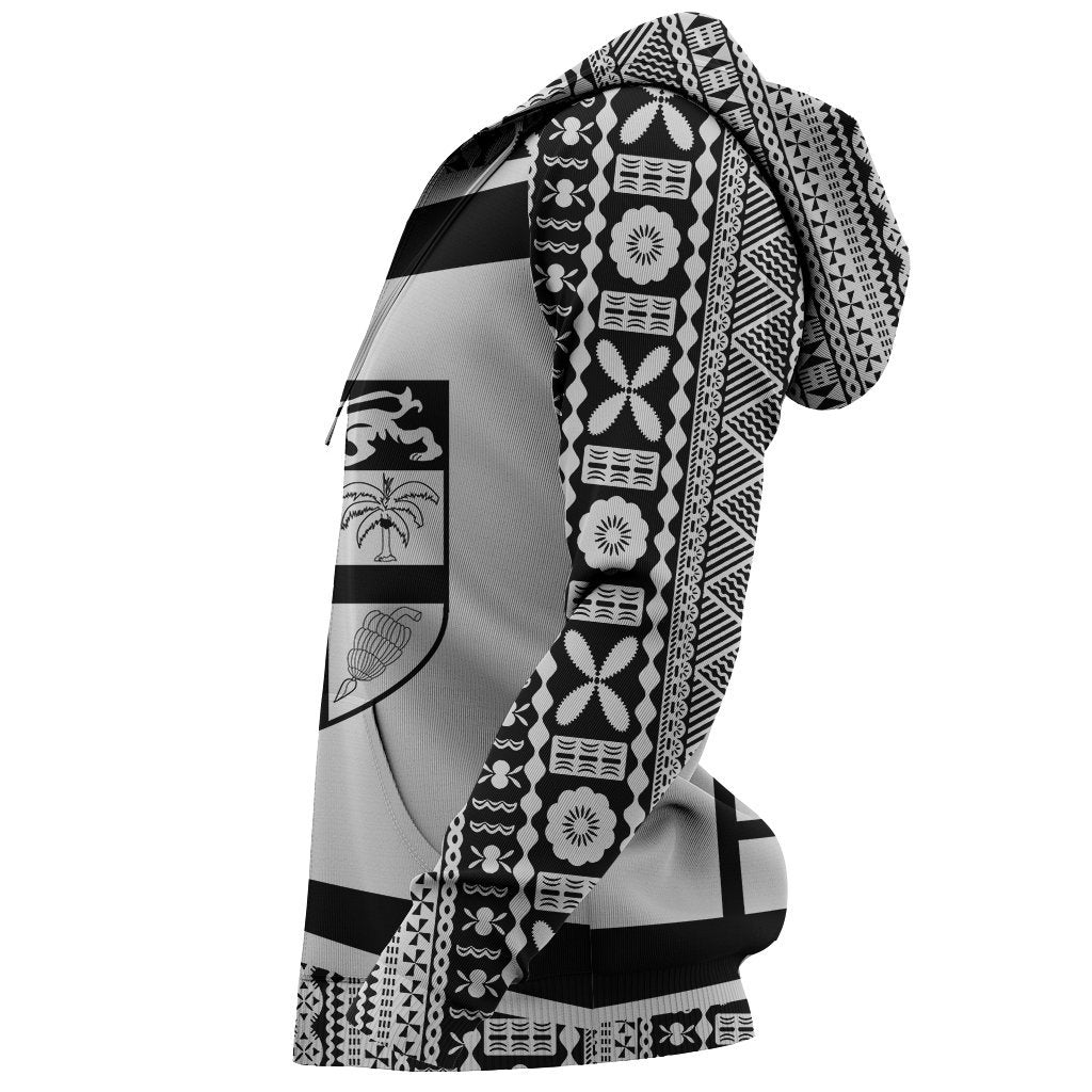 Fiji Tapa Hoodie - Circle Black - Amaze Style™-Apparel