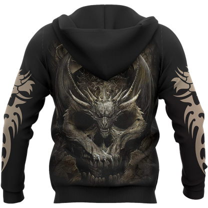 3D Tattoo and Dungeon Dragon Hoodie T Shirt For Men and Women NM050919-Apparel-NM-Hoodie-S-Vibe Cosy™