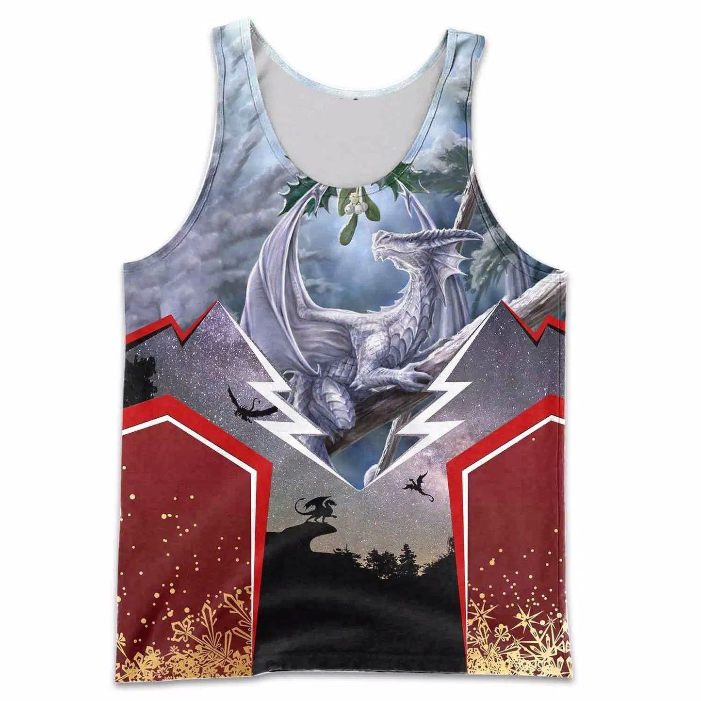 3D Tattoo and Dungeon Dragon Hoodie NM050966-Apparel-NM-Men's tank top-S-Vibe Cosy™