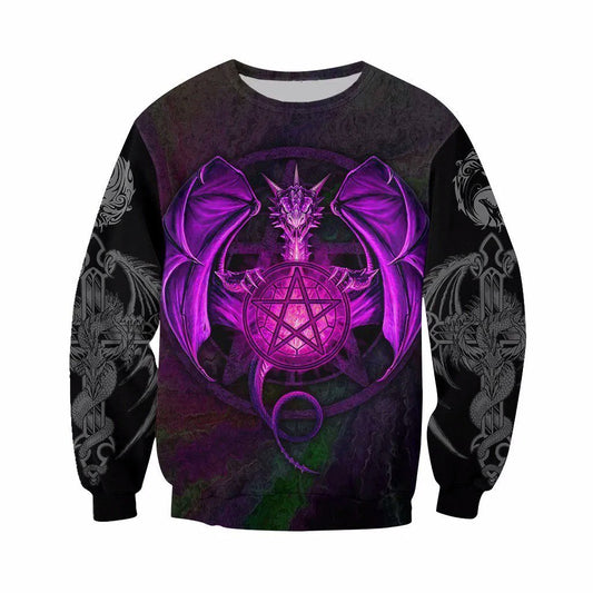 3D Tattoo and Dungeon Dragon Hoodie NM050969-Apparel-NM-Sweater-S-Vibe Cosy™