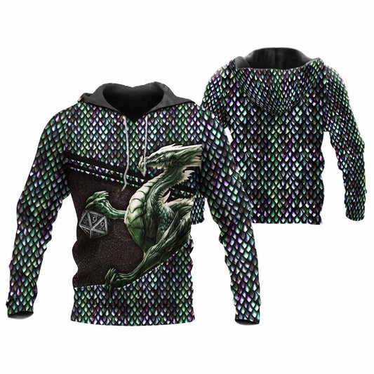 3D Tattoo and Dungeon Dragon Hoodie NM050971-Apparel-NM-Hoodie-S-Vibe Cosy™