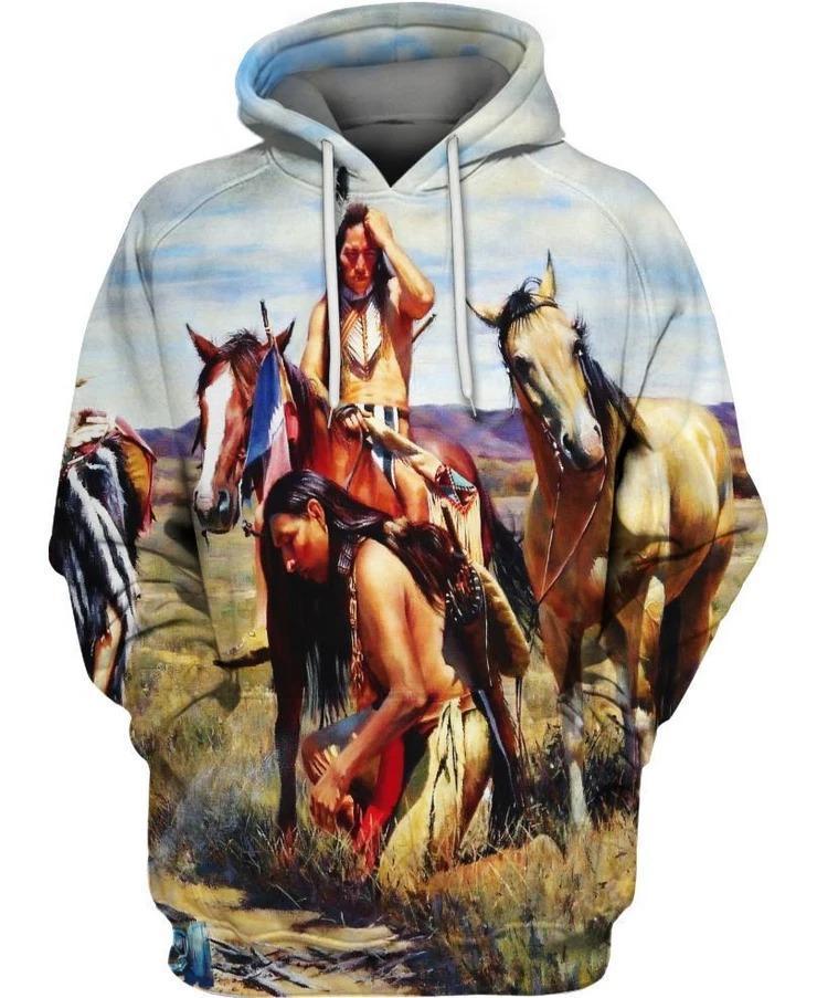 3D All Over Print Horse Hoodie NM120801-Apparel-NM-Hoodie-S-Vibe Cosy™