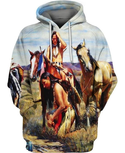 3D All Over Print Horse Hoodie NM120801-Apparel-NM-Hoodie-S-Vibe Cosy™