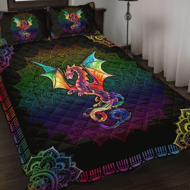 Loving Dragon Mandala Quilt Bedding Set NM150401-Quilt-NM-Queen-Vibe Cosy™