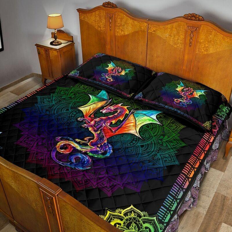 Loving Dragon Mandala Quilt Bedding Set NM150401-Quilt-NM-Queen-Vibe Cosy™