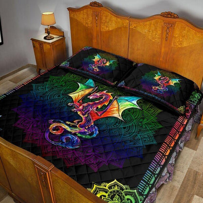 Loving Dragon Mandala Quilt Bedding Set NM150401-Quilt-NM-Queen-Vibe Cosy™