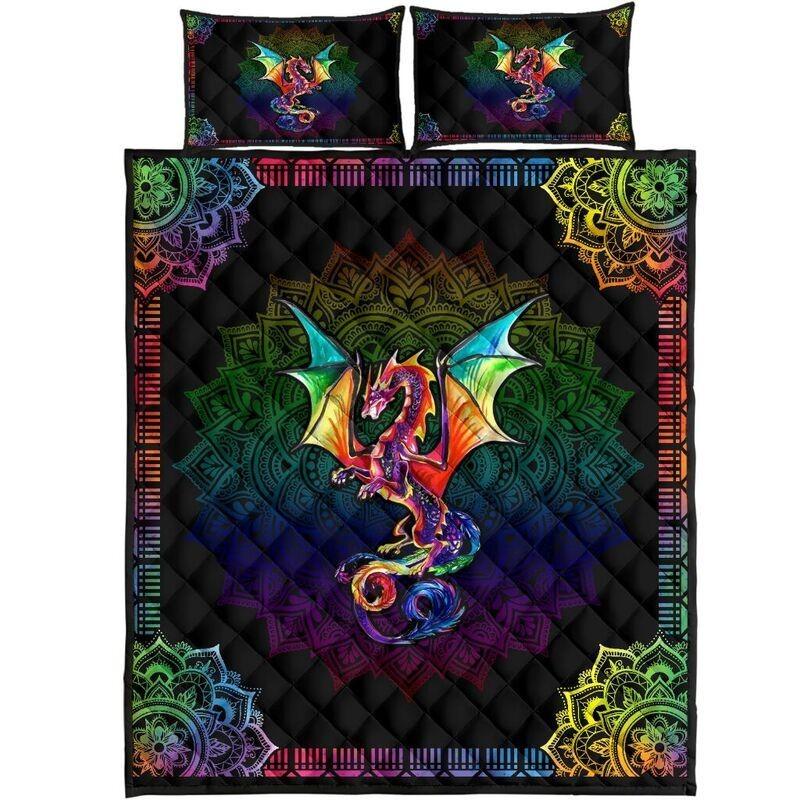 Loving Dragon Mandala Quilt Bedding Set NM150401-Quilt-NM-Queen-Vibe Cosy™