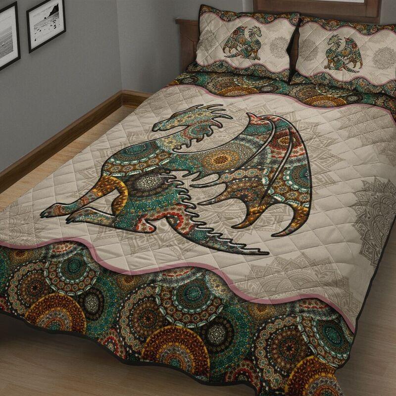 Loving Dragon Mandala Quilt Bedding Set NM20042001-Quilt-NM-Queen-Vibe Cosy™