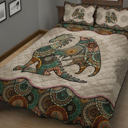 Loving Dragon Mandala Quilt Bedding Set NM20042001-Quilt-NM-Queen-Vibe Cosy™
