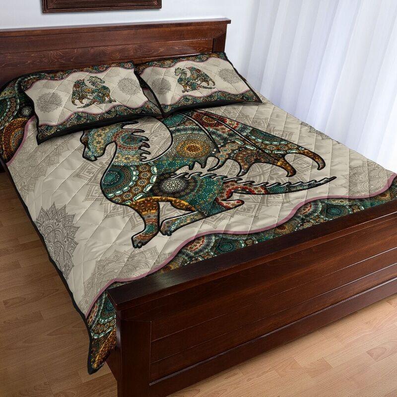 Loving Dragon Mandala Quilt Bedding Set NM20042001-Quilt-NM-Queen-Vibe Cosy™