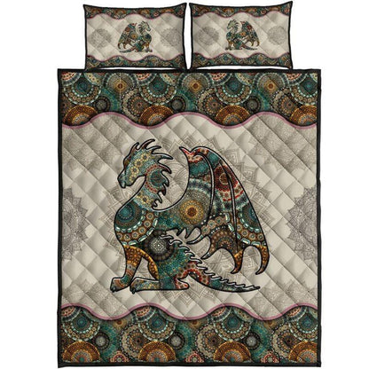 Loving Dragon Mandala Quilt Bedding Set NM20042001-Quilt-NM-Queen-Vibe Cosy™