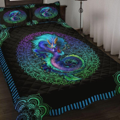 Colorful Mandala Dragon Quilt Bedding Set NM20042302-Quilt-NM-Queen-Vibe Cosy™