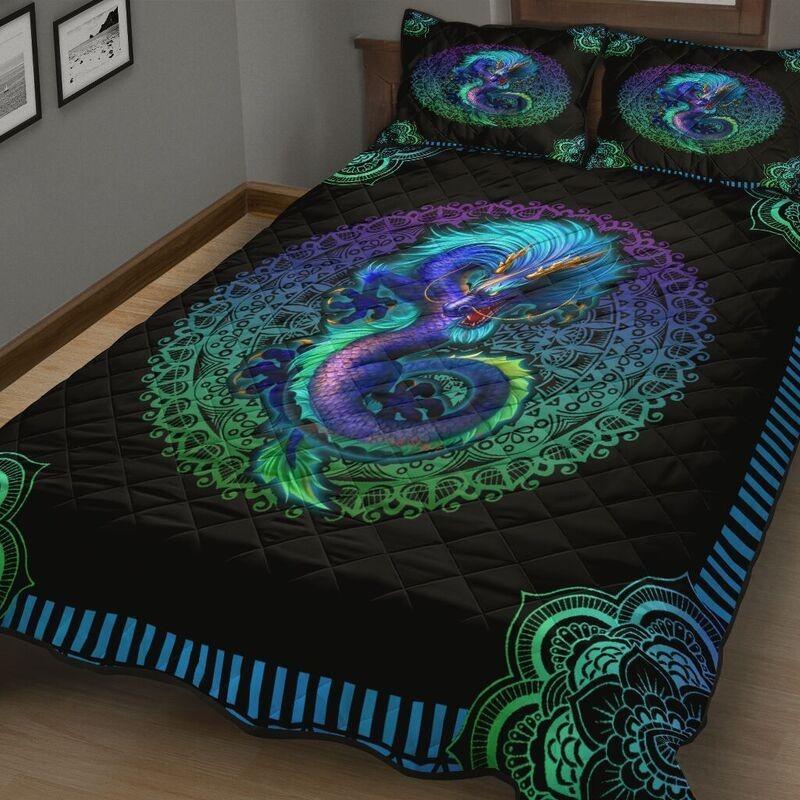 Colorful Mandala Dragon Quilt Bedding Set NM20042302-Quilt-NM-Queen-Vibe Cosy™