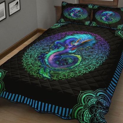Colorful Mandala Dragon Quilt Bedding Set NM20042302-Quilt-NM-Queen-Vibe Cosy™