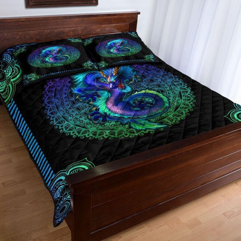 Colorful Mandala Dragon Quilt Bedding Set NM20042302-Quilt-NM-Queen-Vibe Cosy™