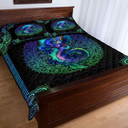 Colorful Mandala Dragon Quilt Bedding Set NM20042302-Quilt-NM-Queen-Vibe Cosy™
