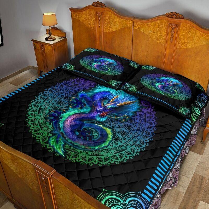 Colorful Mandala Dragon Quilt Bedding Set NM20042302-Quilt-NM-Queen-Vibe Cosy™