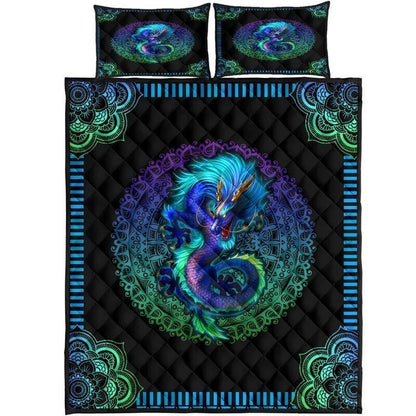Colorful Mandala Dragon Quilt Bedding Set NM20042302-Quilt-NM-Queen-Vibe Cosy™