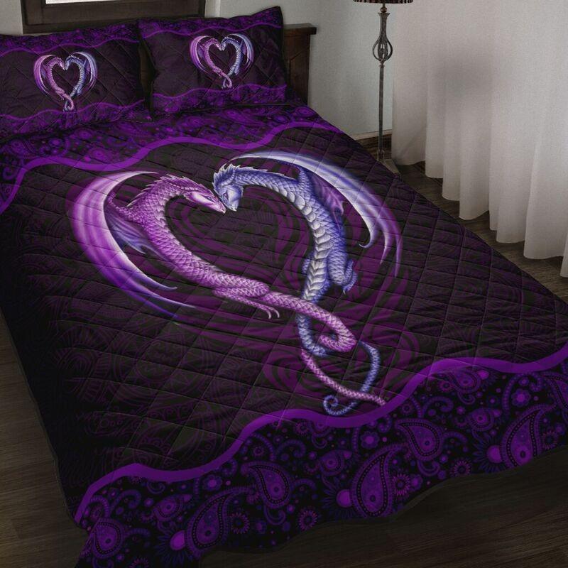 Loving Purple Dragon Quilt Bedding Set NM20042303-Quilt-NM-Queen-Vibe Cosy™