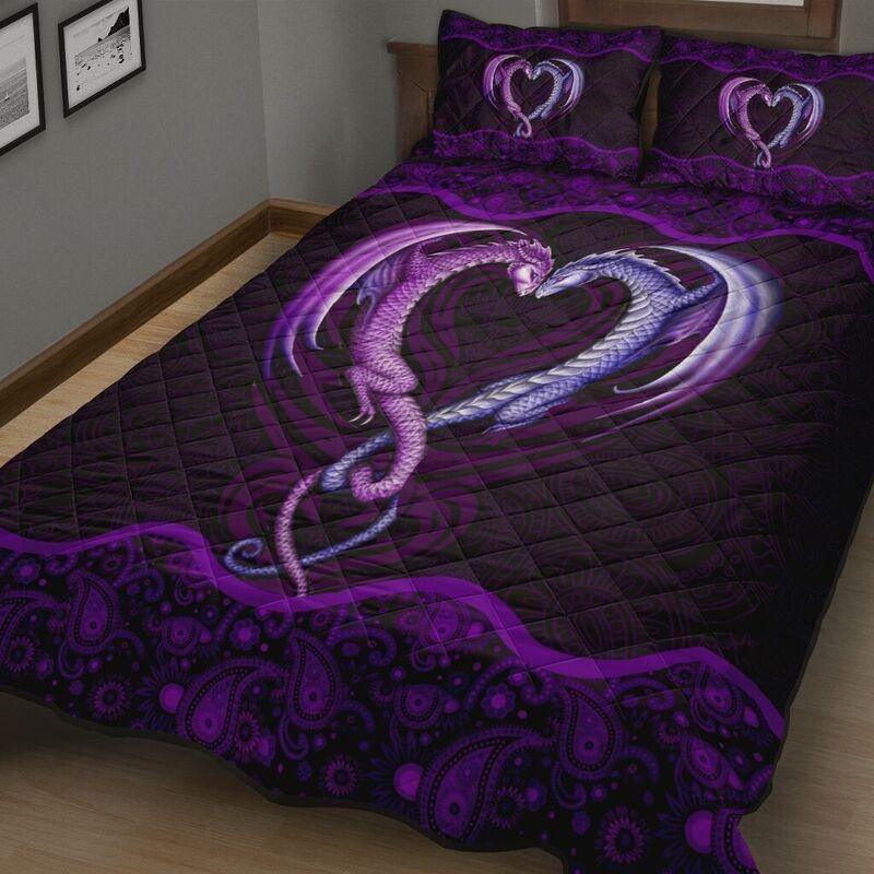 Loving Purple Dragon Quilt Bedding Set NM20042303-Quilt-NM-Queen-Vibe Cosy™