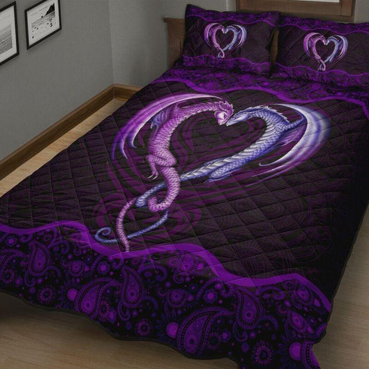 Loving Purple Dragon Quilt Bedding Set NM20042303-Quilt-NM-Queen-Vibe Cosy™