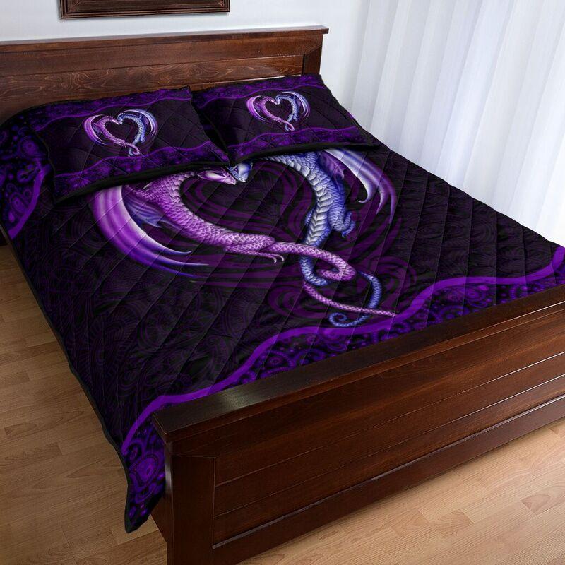 Loving Purple Dragon Quilt Bedding Set NM20042303-Quilt-NM-Queen-Vibe Cosy™