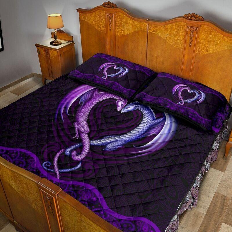Loving Purple Dragon Quilt Bedding Set NM20042303-Quilt-NM-Queen-Vibe Cosy™