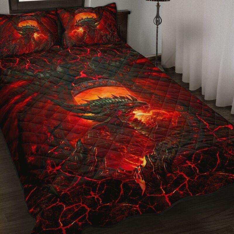 Lava Dragon Art Quilt Bedding Set NM20042501-Quilt-NM-Queen-Vibe Cosy™