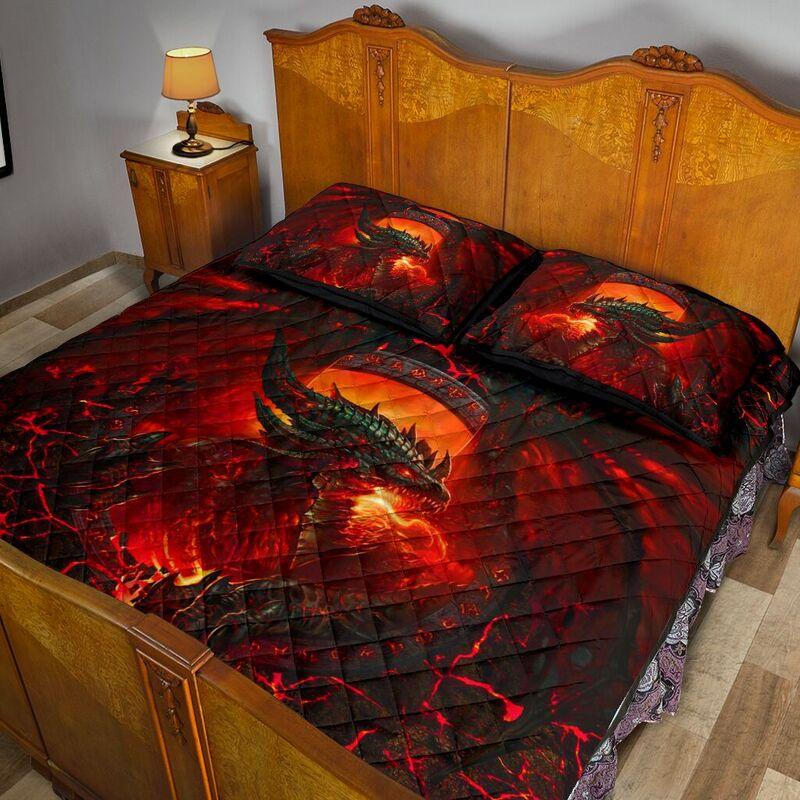 Lava Dragon Art Quilt Bedding Set NM20042501-Quilt-NM-Queen-Vibe Cosy™