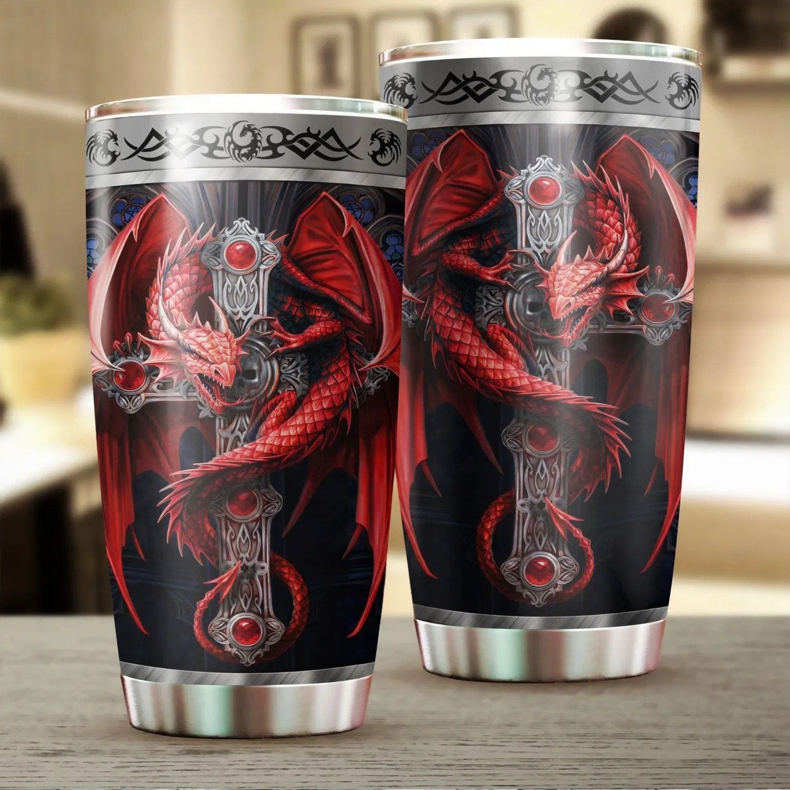 Dragon & Dungeon Tattoo Tumbler 20 Oz NMT020322-NM-Vibe Cosy™