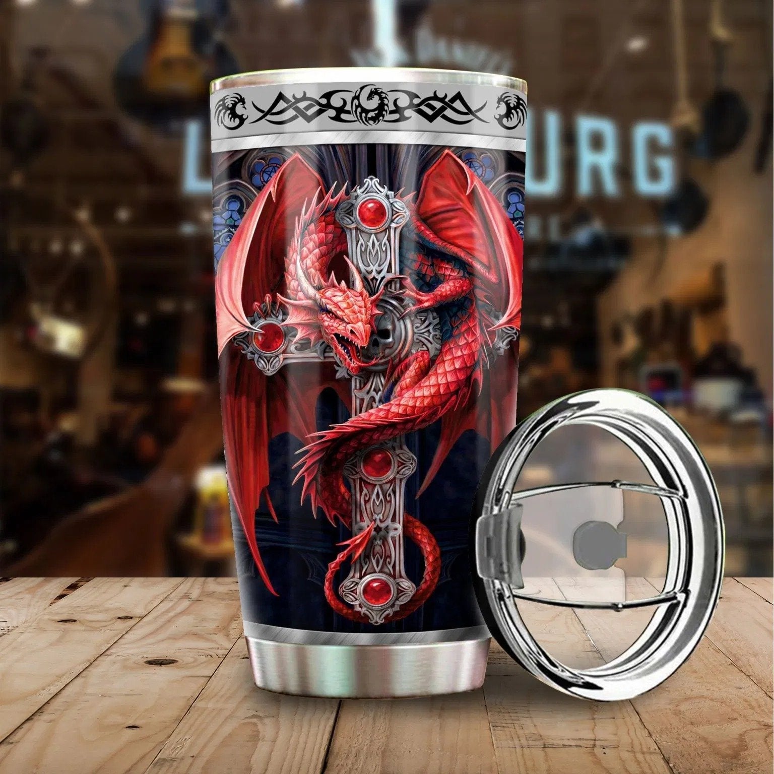 Dragon & Dungeon Tattoo Tumbler 20 Oz NMT020322-NM-Vibe Cosy™
