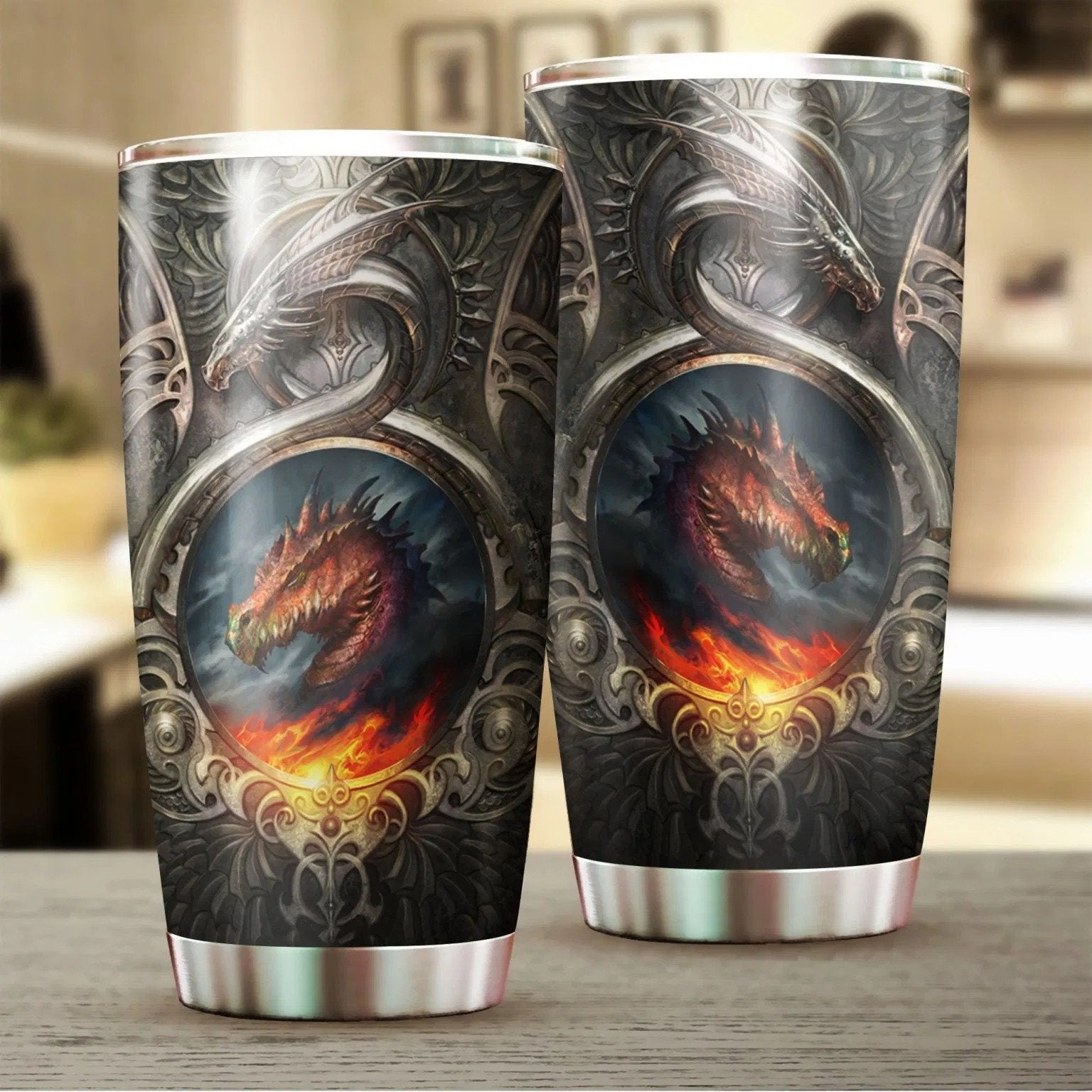 Dragon & Dungeon Tattoo Tumbler 20 Oz Pi020323-NM-Vibe Cosy™