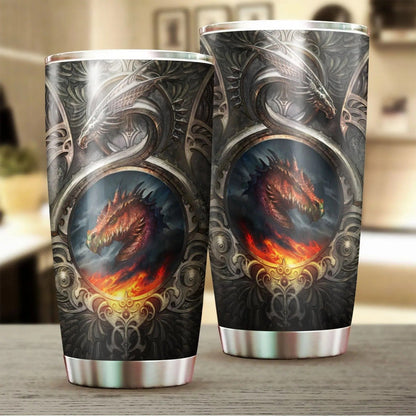Dragon & Dungeon Tattoo Tumbler 20 Oz Pi020323-NM-Vibe Cosy™