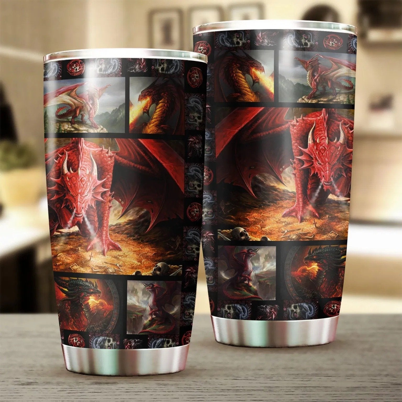 Dragon & Dungeon Tattoo Tumbler 20 Oz Pi020324-NM-Vibe Cosy™