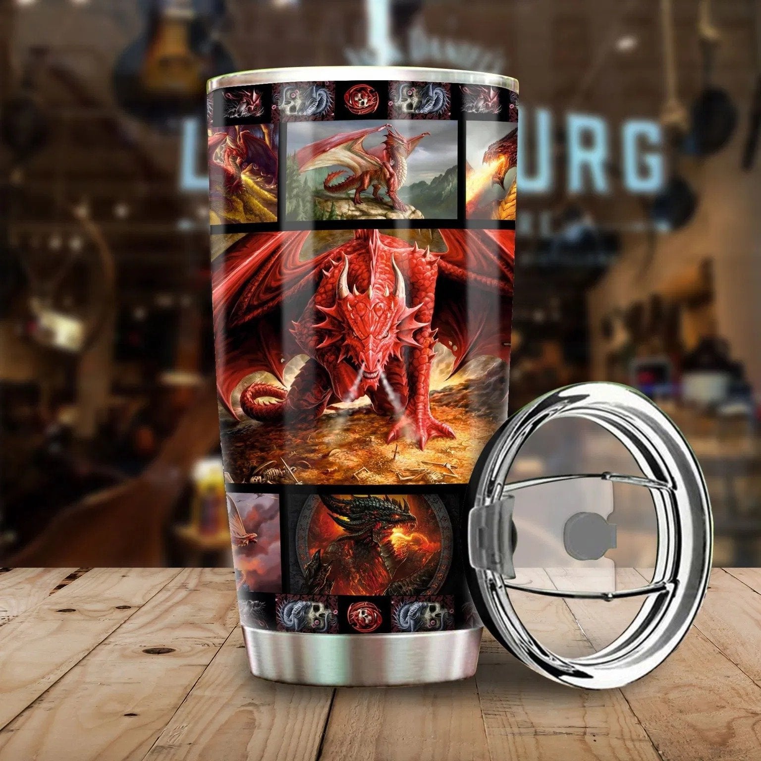 Dragon & Dungeon Tattoo Tumbler 20 Oz Pi020324-NM-Vibe Cosy™