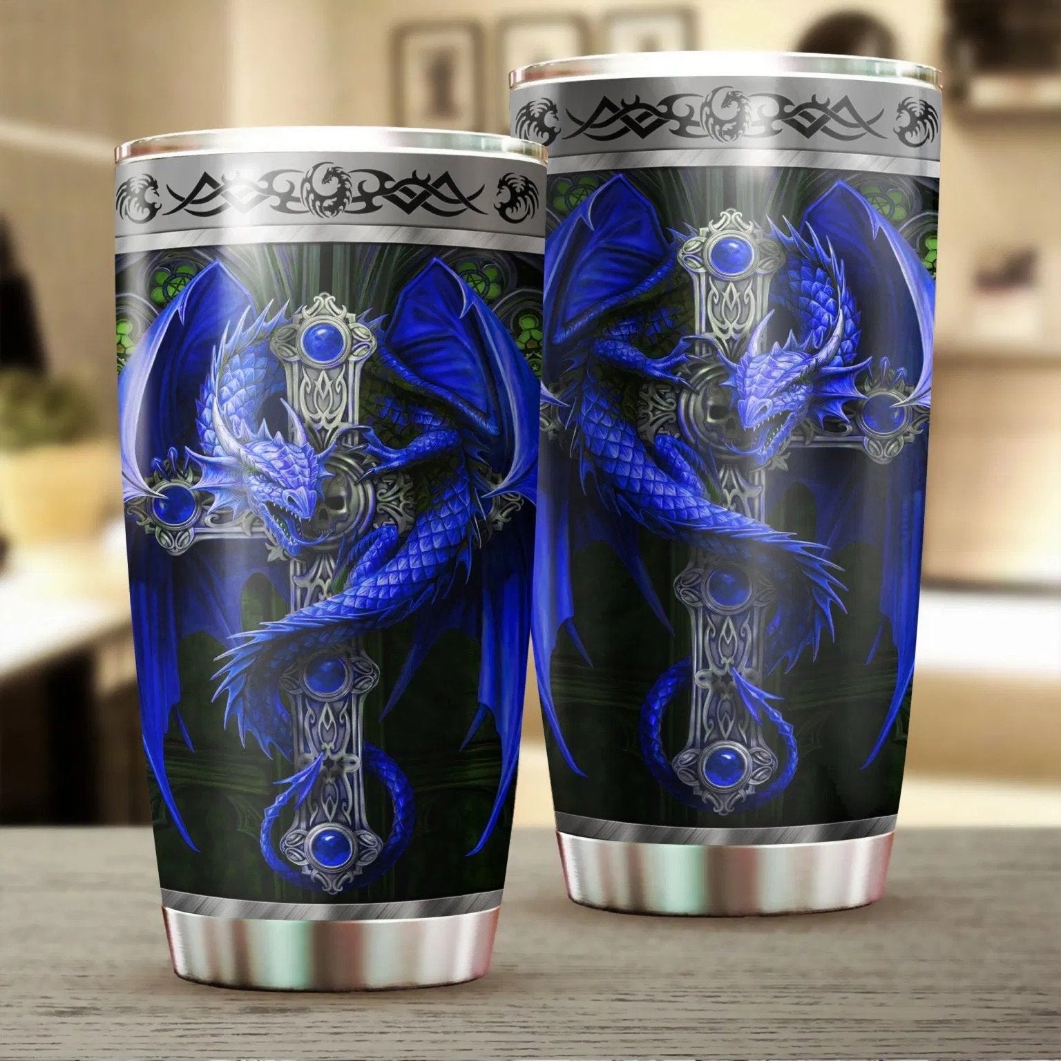 Dragon & Dungeon Tattoo Tumbler 20 Oz Pi020331-Tumbler-NM-Vibe Cosy™