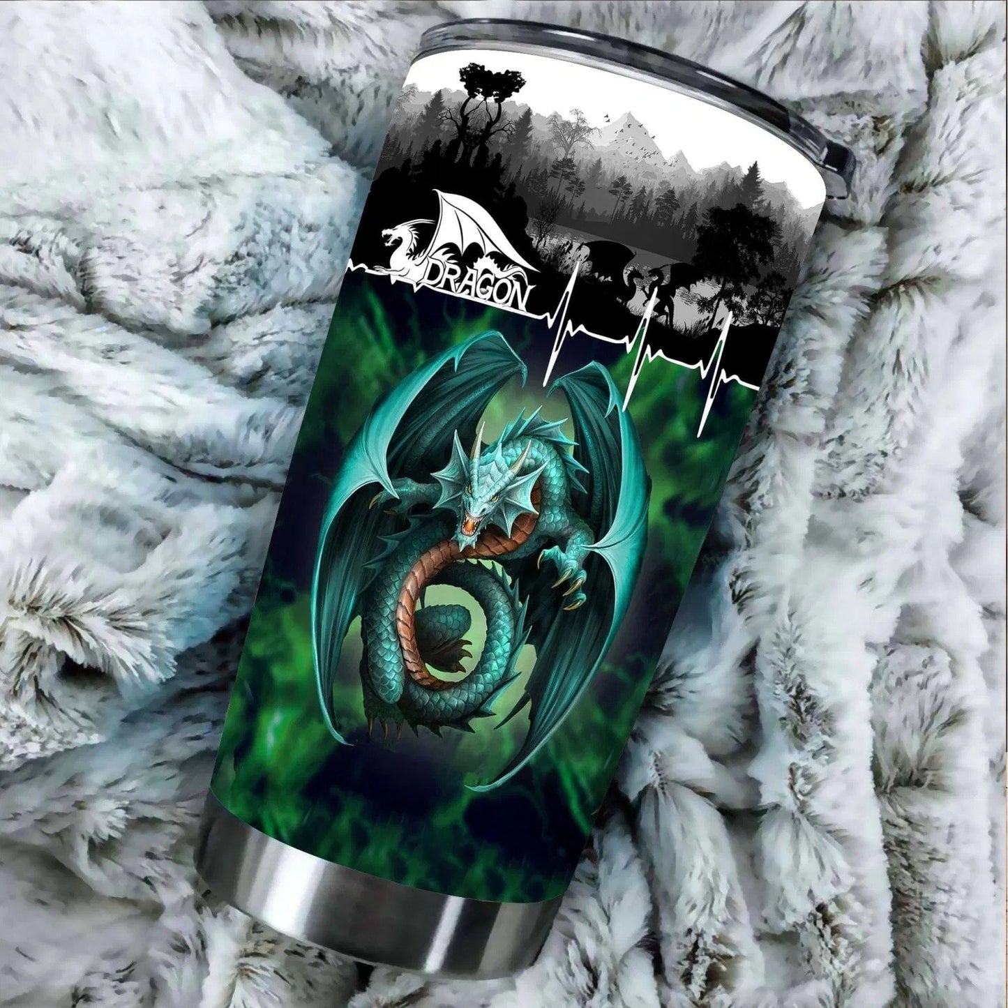 Dragon & Dungeon Tattoo Tumbler 20 Oz Pi020336-Tumbler-NM-Vibe Cosy™