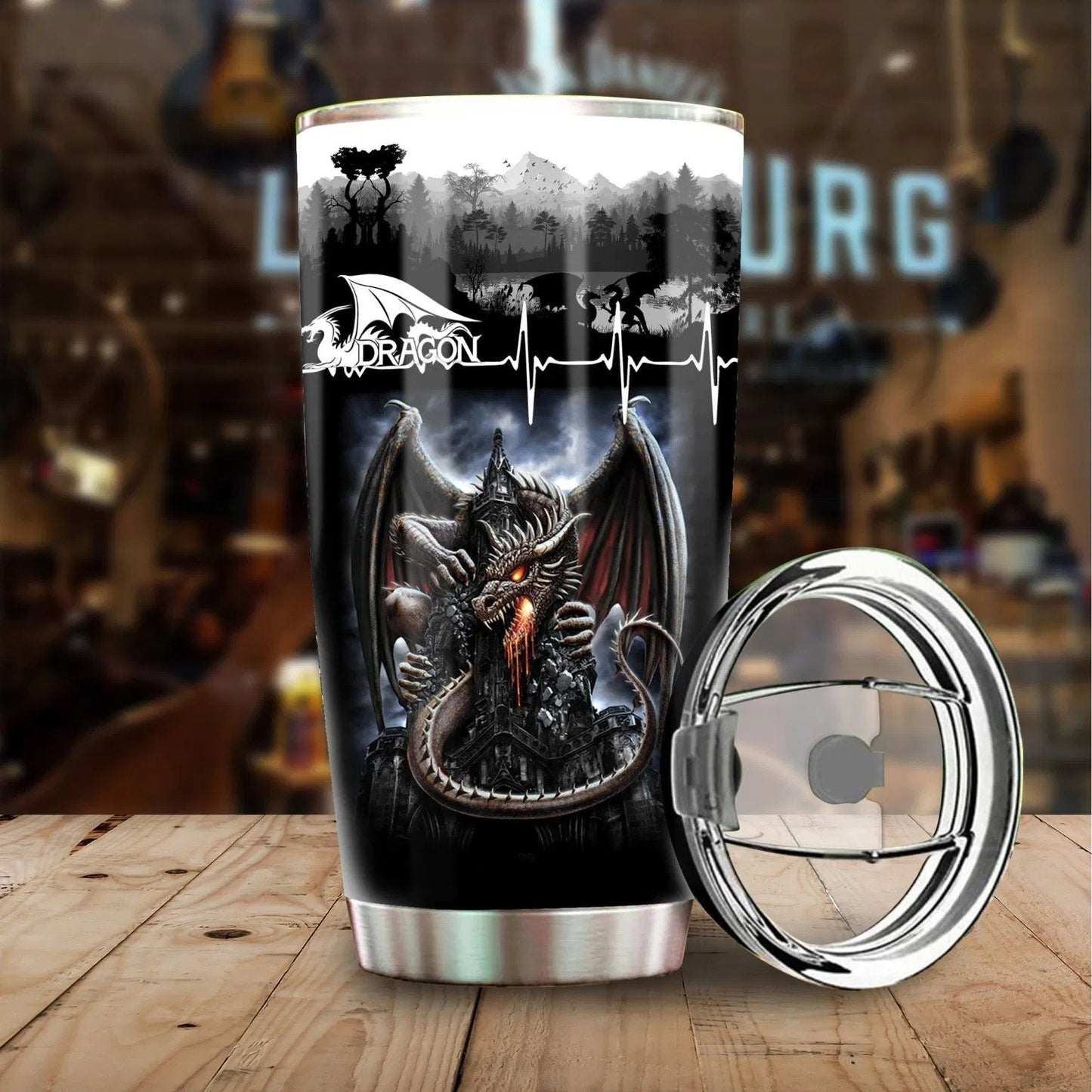 Dragon & Dungeon Tattoo Tumbler 20 Oz Pi020340-Tumbler-NM-Vibe Cosy™