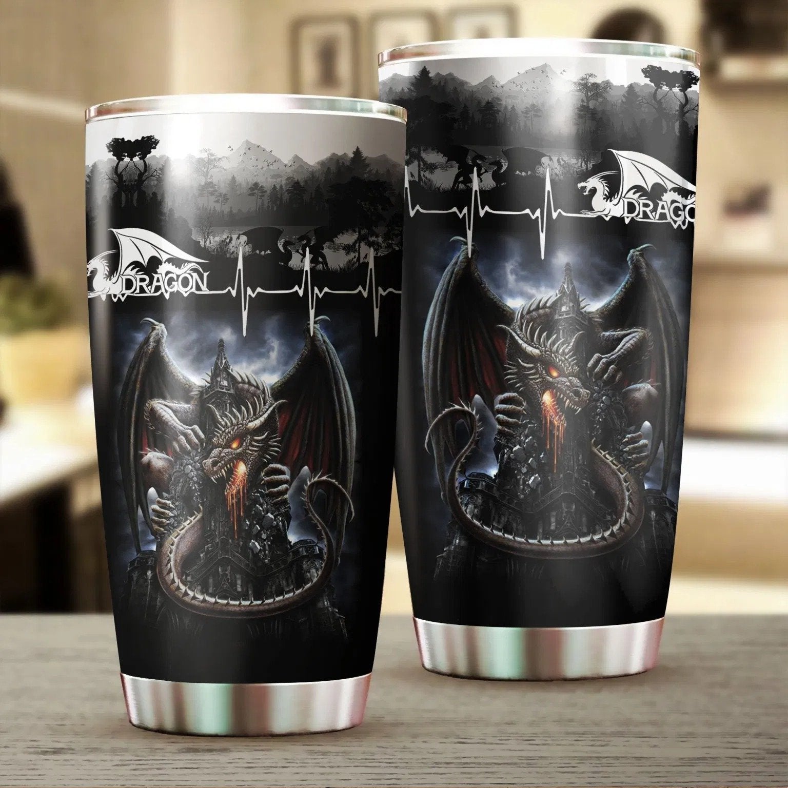 Dragon & Dungeon Tattoo Tumbler 20 Oz Pi020340-Tumbler-NM-Vibe Cosy™