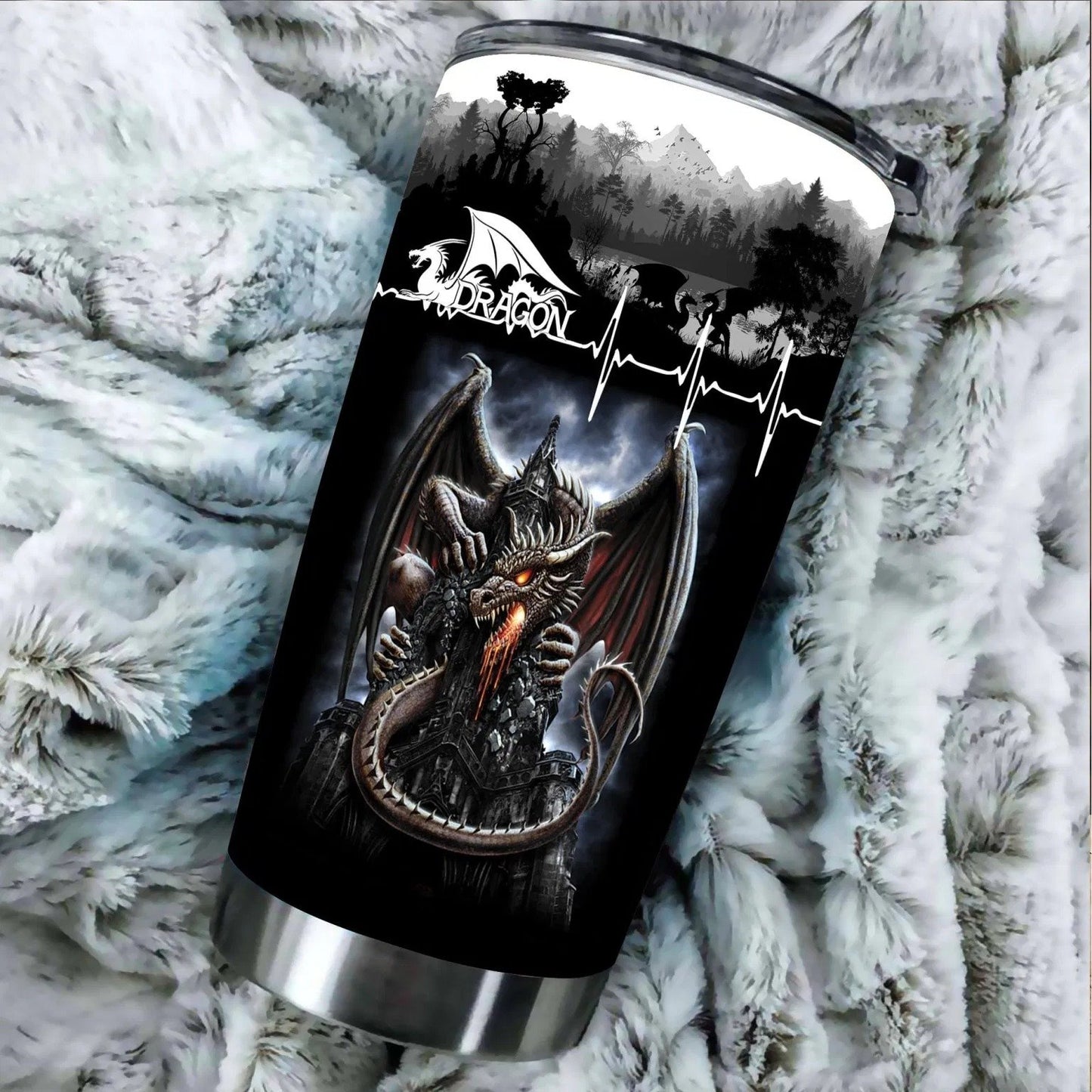 Dragon & Dungeon Tattoo Tumbler 20 Oz Pi020340-Tumbler-NM-Vibe Cosy™